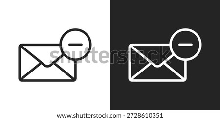 Delete Message Icon In Black And White Line Style