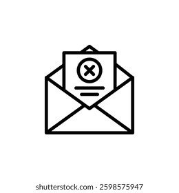 Delete Message icon with outline style