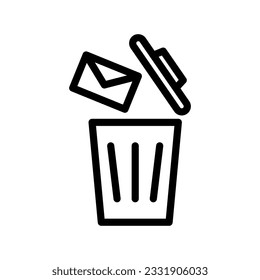 delete message line icon illustration vector graphic. Simple element illustration vector graphic, suitable for app, websites, and presentations isolated on white background