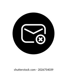 Delete message vector glyph icon . Filled circular