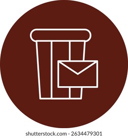 Delete Message Vector Line Circle Icon Design