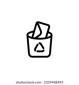Borrar mensajes u orden lanzados en la plantilla de diseño vectorial de icono de línea de basura e ilustración con trazo editable