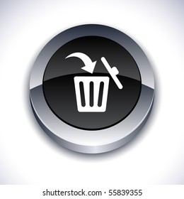 Delete metallic 3d vibrant round icon.