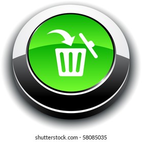 Delete metallic 3d vibrant round icon.