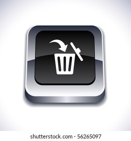 Delete metallic 3d vibrant square icon.