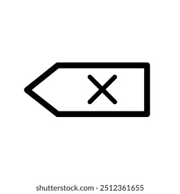 Delete minimal icon and vector