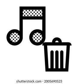Delete Music File. Trash Music. Icon Filled with Dots.