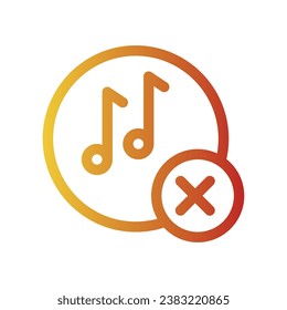 delete music line gradient icon logo for website, application, printing, document, poster design, etc, Suitable for web Design,Logo,App