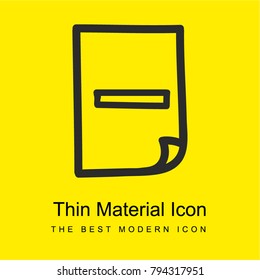Delete page hand drawn symbol bright yellow material minimal icon or logo design