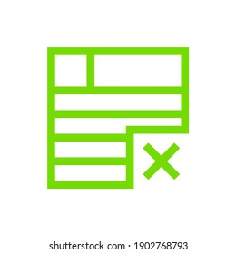 delete page pixel perfect icon vector minimalist with solid color. suitable for UIUX, print templete, Web design and other