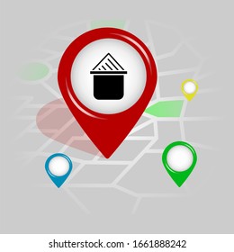 delete paper icon. Simple glyph vector of Business Location pin set for UI and UX, website or mobile application