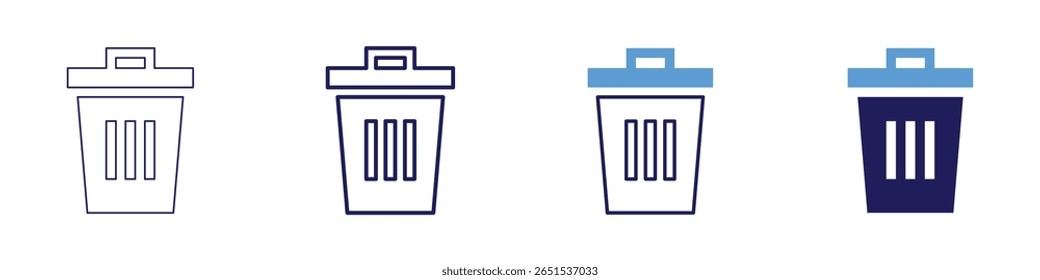 Delete partition icon in 4 different styles. Thin Line, Line, Bold Line, Duotone. Duotone style. Editable stroke.