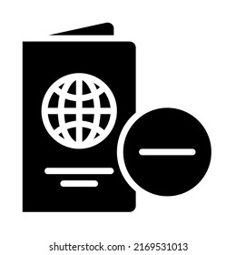 Delete passport icons glyph style. Glyph style. Vector. Isolate on white background.