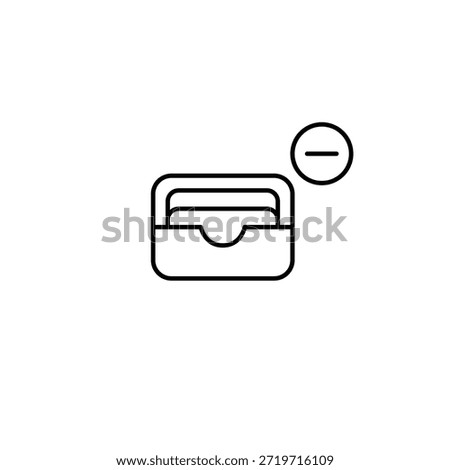 Delete payment cards. Minus and spending limit. Pixel perfect, editable stroke vector icon