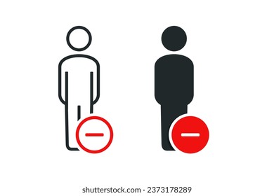 Delete person symbol. Illustration vector
