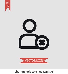 Delete person vector icon, illustration symbol
