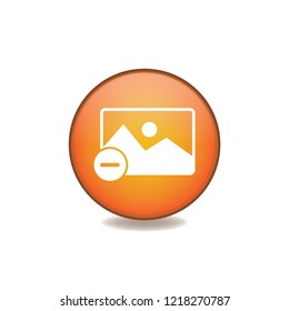 Delete photo vector button, web design element