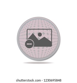 Delete photo vector button, web design element