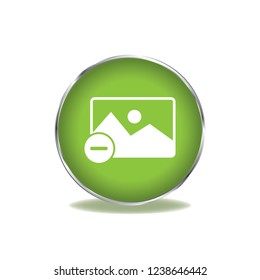 Delete photo vector button, web design element