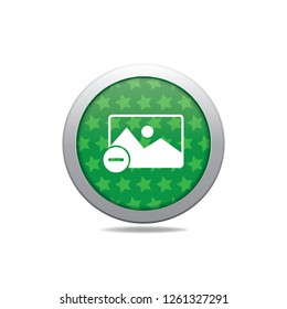 Delete photo vector button, web design element