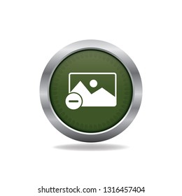 Delete photo vector button, web design element