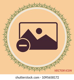 Delete photo vector icon