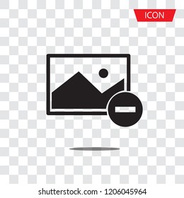 delete picture icon isolated on white background.