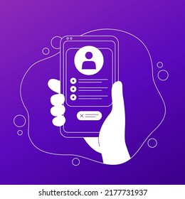 delete profile or account illustration, vector