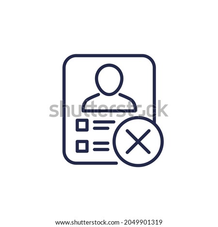 delete profile, erase account line icon