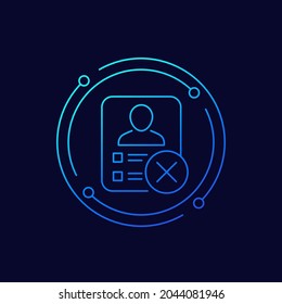 delete profile or erase user account line icon