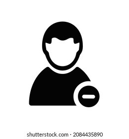 Borrar icono de perfil usuario masculino aislado en fondo blanco