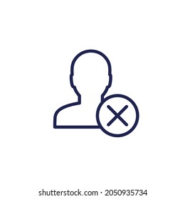 delete profile line icon, erase personal data