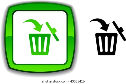 Delete   realistic button. Vector illustration.