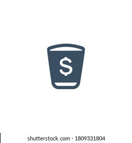 Delete recycle bin icon (vector illustration)