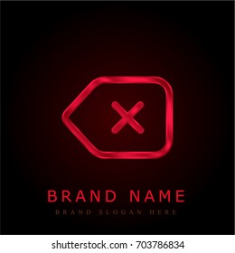 Delete red chromium metallic logo