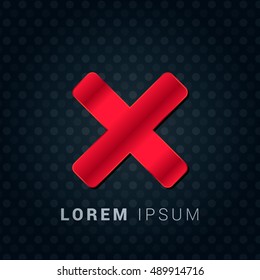 Delete Red chromium precious metallic 3D Icon / Logo Design