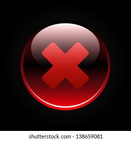 Delete red icon on black background 