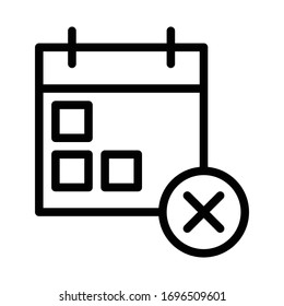 Delete reminder icon outline vector design
