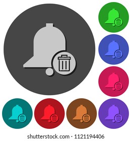 Delete reminder icons with shadows on color round backgrounds for material design