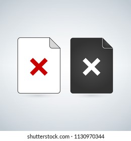 Delete or remove Document file vector icon. flat sign for mobile concept and web design. Paper doc simple solid icon. Symbol, logo illustration.