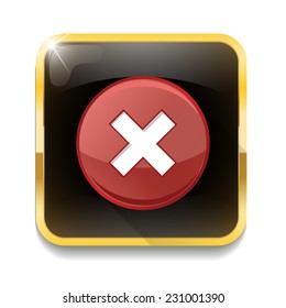 delete remove icon With long shadow over app button
