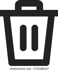 Delete Remove Trash Garbage Basket Vector Line Icon