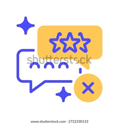 Delete Review Line Icon, Outline Symbol for Removal Action, Review Erasure, Feedback Cancellation, Comment Deletion, and Content Clearing. Vector Sign Icon.