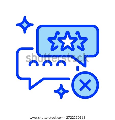 Delete Review Line Icon, Outline Symbol for Removal Action, Review Erasure, Feedback Cancellation, Comment Deletion, and Content Clearing. Vector Sign Icon.