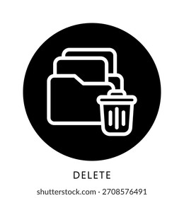 Delete Rounded Color Icon Mini Illustration Icon. Use For Modern Concept, Print, Ui, Ux Kit, Web And App Development. Vector Related To Office, Education, Examination And More