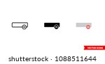 Delete row icon of 3 types: color, black and white, outline. Isolated vector sign symbol.