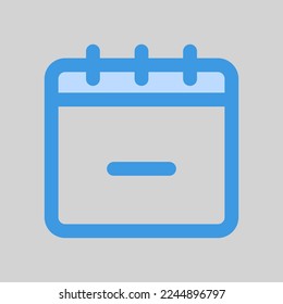 Delete schedule icon in blue style, use for website mobile app presentation