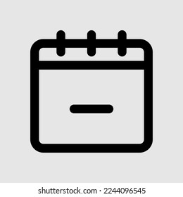 Delete schedule icon in line style, use for website mobile app presentation
