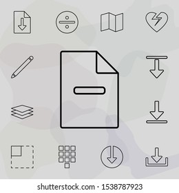 delete a sheet icon. Universal set of web for website design and development, app development