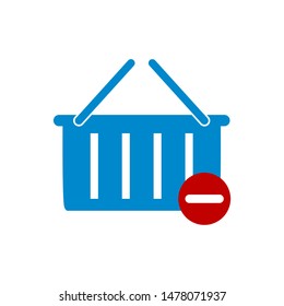 delete from shopping basket icon. flat illustration of delete from shopping basket vector icon for web